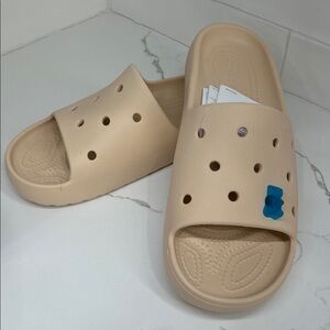 Crocs Cream Slide Sandals